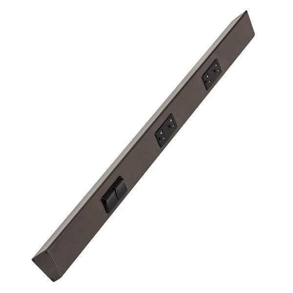 30" 20 amp 120 volt Bronze 2 Single Pole Switch/Receptacle Combination Power Strip